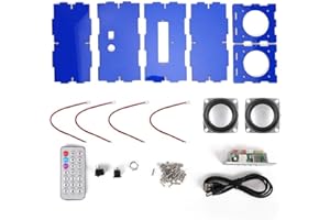 Wendry Bluetooth Speaker DIY Kit, MP3 MusicDigital Audio Amplifier Board Module Cube Kit with Remote Control(Blue)