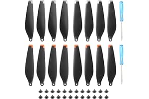 Omnikryp 16 Pezzi Eliche per DJI Mini 3 Pro, Eliche di Ricambio Drone, Puntelli a Basso Rumore, Accessori per Droni, Accessori Stabili con 24 Viti e Cacciavite (Arancione e Argento)