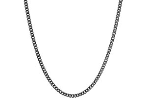 RWQIAN Mens Sturdy Chain Necklace 3-9mm Width,Silver/Gold/Black 316L Stainless Steel 45-65cm Mens Cuban Link Chain Necklace Thick Hip Hop Jewelry with Strong Clasp for Men Boy Women
