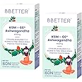 BBETTER Ashwagandha KSM 66 Capsules 600mg | Lab Tested Ashvagandha Tablet For Stress, Sleep Management & Anxiety Relief | Rejuvenates Mind & Body |120 Veg aswagandha Capsules