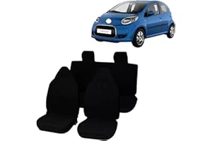 GPDESIGN COPRISEDILI NERI PER CITROEN C1 / TOYOTA AYGO/PEUGEOT 107 IN COTONE NERO (CITROEN C1)