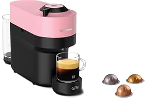Nespresso De'Longhi Vertuo Pop ENV90.P, ekspres do kawy na kapsułki, funkcja Cold Brew, 4 rozmiary filiżanek, łączność Bluetooth i Wi-Fi, 1 filiżanka do kawy z pakietem powitalnym, różowy