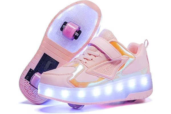 Rullskor, med USB-laddning, pojkar och flickor, LED-lampor, 7 ljusa färger blixt rullskor hjul rullskridskor utomhus sport gymnastik skateboard skor