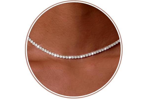 CASSIECA Kedja damer silver/guld tennis halsband zirkonia halsband justerbart stapelbara halsband glänsande diamantslipning k