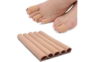 ZKMAGIC Yunobi - Tubo de cojín para dedo del pie - Mangas para tubos de dedo del pie, protectores de gel suave para cojines de maíz, ampollas, callas, dedos de los pies y dedos 5 unidades