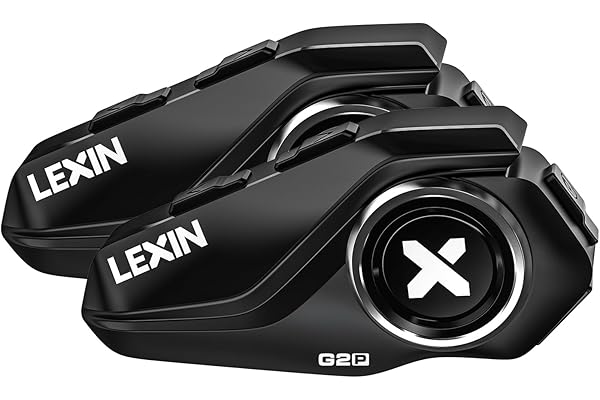 LEXIN 2X G2P Intercom Moto Duo pour 2 Casques avec 4 Coques Remplaçable, Communication Système, Réduction de Bruit, Kit Main Libre Moto, Interphone Casque pour Motocyclette/ATV/Vélo