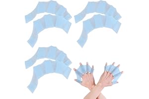 KEWUF 3 Paia Guanti Palmati Nuoto, Guanti da Nuoto Morbidi e Pratici, Palmati con Dita da Nuoto, Guanti Pagaia, Guanti da Nuoto Palmati, Nuoto Paddle Mano, Guanti in Silicone, Adatto agli Adulti (Blu, M)