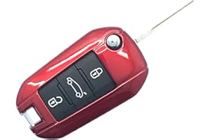 DESCONOCIDO Generic Nordecco - Funda rígida brillante para llaves de 3 botones compatible con Opel Vauxhall Corsa F Crossland X VIVARO (rojo y rojo)