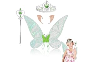 Shengou Papillon Elfe Wings Enfant,Elfe Wings pour Les Filles,Elfe Wings Girl, Ailes de Papillon pour Les Enfants,Ailes de fée pour Les Enfants,Costume d'ailes de fée,Ensemble d'ailes de fée