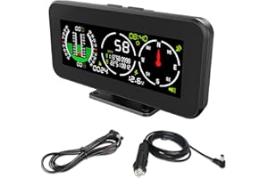 PLAYOCCAR M60 GPS Geschwindigkeits- und Neigungsmesser mit integriertem Mehrachsen-Gyroskop, Automotive Smart Slope Meter Neigungswinkelmesser Geschwindigkeitsmesser Kompatibel mit Off-Road-Fahrzeug