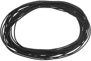 QUARKZMAN Tira de Sellado de Espuma de Silicona, 1 mm (0.04") de Diámetro, 4 Metros (13.12 Pies) de Largo, Cordón Redondo de Goma Esponja de Sellado de Caucho Sólido, Negro