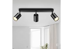 GeyouLux Takstrålkastare LED 3-lampa Svart LED Taklampa Svängbar
