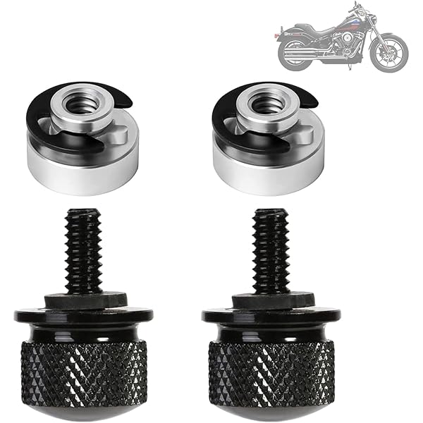 Vite Per Sedile Moto In Alluminio - Set Con Piastra E Clip A C, Design Antiscivolo (Nero)