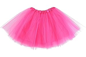 YOLEV Jupe en Tulle pour Femme Jupe Tutu Rétro Jupe Tutu en Tulle à Trois Couches pour Adultes avec Doublure Jupe en Tulle des Années 80 pour Halloween Rock Party Festival Celebration