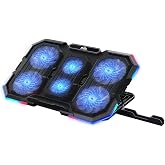 Classone Mila Series M6 R-TYPE 15-17 inch Compatible 2200 RPM with RGB Light, 6 Fans, Phone Stand, 2 USB Notebook Cooler Stand