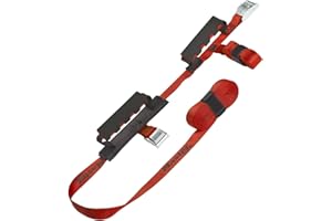 Master Lock 3126EURDAT Cinghie per Trasporto con Maniglia, Rosso, 2.50 5.5 m x 25 mm, Set di 2 Pezzi