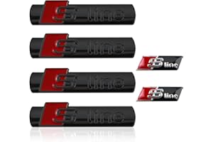 agctrler 6 Stück S Line Emblem 3D Auto Aufkleber, Körper Car Sticker und Lenkrad Auto Aufkleber, Sport Aufkleber Logo für A3 A4 A5 A6 A7 A8 Q2 Q3 Q4 Q5 Q7 S3 S4 S5 S6 S7 S8TT (Schwarz)