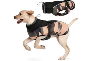 HJYOKUSO Manteau d'Hiver pour Chien - Veste ImperméAble Chaude avec Doublure en Polaire, RéFlecteur Ajustable Et Confortable avec Trou pour Harnais - pour Petits Et Moyens Chiens