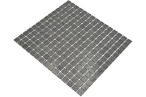 CONWIRE Carrelage mosaïque de piscine gris brillant carré carrelage mur sol cuisine salle de bain douche