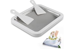 DBREAKS Rolka do lodów, płyta lodowa, maszyna do robienia lodów, lody, ze stali nierdzewnej, do mrożonego jogurtu, lody, żeli, zielona