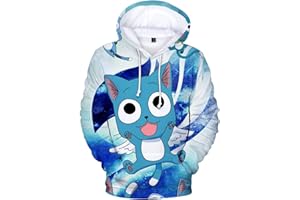 MEDM Fairy Tail Happy Cat 3D Hoodies Sweatshirt 2021 Aumien Anime Graphique À Sweat Fairy Tail Full 3D Boys Minces Sweatshirts Sweats Sports