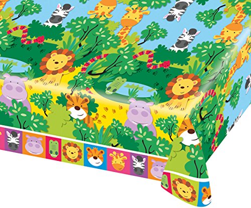 37-teiliges Party-Set Tiere – Dschungel – Jungle – Löwe, Zebra, Giraffe, Krokodil – Teller Becher Servietten Tischdecke für 8 Kinder - 5