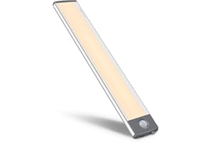 ‎LEPOTEC 30LED Bewegungsmelder Schrankleuchten,USB Wiederaufladbar Batterie Nachtlicht Schranklicht, Kleiderschrank Lampen Unterbauleiste Beleuchtung Küchenlampen, Schrankbeleuchtung Sensor Licht-warmes Licht