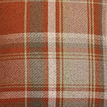 Mcalister Textiles Heritage Terracotta Orange Grey Tartan