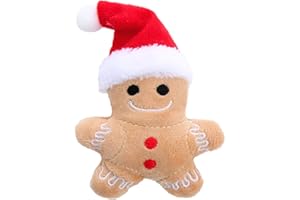 TaimeiMao Weihnachten Katzenminze Spielzeug, Lebkuchen Katzenspielzeug, bissfestes Plüsch Lebkuchenmännchen Katzenminze Spielzeug, Hauskatzen Interaktives Spiel, Reduziert Langeweile und Unbehagen
