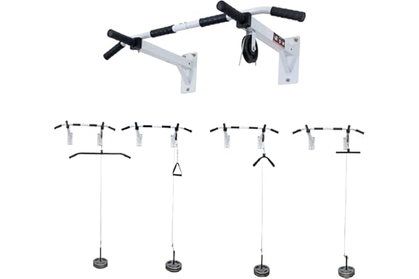 IBS Material Iron Heavy Duty Pull Up Bar Wall Mounted Chin Up Bar with Lats Bar, Tricep Bar, U Bar and Solid Fitness Accessor