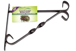 HANDY HOME & GARDEN Handy Home and Garden 2x Hanging Basket Wall Bracket | 10" Inch / 25cm Hanging Basket Bracket | Strong Wall Brackets for Hanging Baskets | Plant Holder Hooks for Hanging Plants Lanterns Bird Feeders