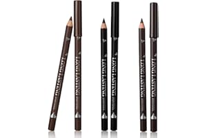 RUBYTINT 3Pcs Eyebrow & Eyeliner Pencil Set – Waterproof & Smudge-Proof Brow Pen – Long-Lasting Makeup for Precise Definition Includes Black, Brown Coffee Shades