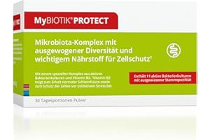 ‎NUTRIMMUN MyBIOTIK®PROTECT I made by nutrimmun I Für 30 Tage I 11 aktive Bakterienkulturen I Ausgewiesene Stammspezifität I Vitamin B2 I Pulver I Vegan I Glutenfrei I Laktosefrei I Laborgeprüft
