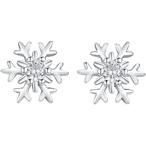 HAISWET 925 Sterling Silver Snowflake Clear Cubic Zirconia ...