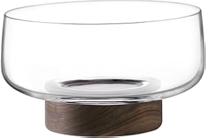 LSA International City Bowl & Walnut Base Ø30cm Clear