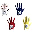 FINGER TEN Junior Kids Dura Feel White Blue Red Yellow Golf Gloves Extra Value 2 Pack (Small White, Left)