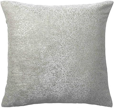 Nova Cushion Cover, Luxury Sparkle Shimmer Cushion Cover, Modern Chenille Foil Cushion Case, 17" x 17", 43cm x 43cm, Silver