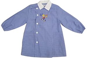 GENERICO Grembiule scuola materna per bambino Primo della classe quadri cielo lungo asilo per maschietto