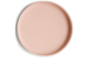 ‎MUSHIE Mushie Klasyczny talerz silikonowy z przyssawką | antypoślizgowy talerz silikonowy dla niemowląt | dzielony dla małych dzieci | Materiał: silikon dopuszczony do kontaktu z żywnością