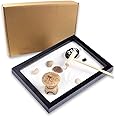 Zen Garden Kit,Mini Zen Garden,Fine Zen Sand,Mini Zen Garden Sand Rock Ornament,Stones of Assorted Colors, Office Desk Accessories, for Meditation, Relaxation and Gift