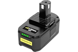 Ibanti 18V 5,5Ah P108 Remplacement pour Ryobi Batterie RB18L50 RB18L40 RB18L25 RB18L15 RB18L13 P108 P107 P122 P104 P105 P102 P103 avec Indicateur LED (Noir Vert)