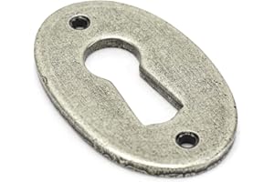 FROM THE ANVIL Handmade Oval Escutcheon - 2" x 1 1/8" - Pewter Patina