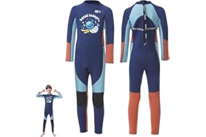 Gimilife Combinaison Néoprène Enfant - Combinaison Plongée Enfant pour Mer, Surf et Natation | Combinaison Isotherme 2mm Garçon Fille, Modèle Intégrale ou Court pour Leçons de Plongée et Surf