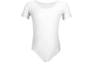 Aquarti Mädchen Kurzarm Ballettanzug Einfarbig