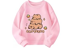 GENERIC Sweat-Shirt pour Enfants de Dessin animé Capybara, Pull à col Rond Polyvalent pour Les écoles primaires, Chandail décontracté de Printemps et d'automne pour garçons et Filles