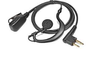 HYSHIKRA Walkie Talkie Auricolare Auricolare Compatibile con Motorola CP040 DP1400 GP88 GP300 Radio, G-Shape, PTT con Microphne (1 pezzo)