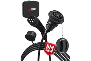 MCEVKELN 7.2kW 5M Type 2 EV Extension Cord | 32A | 1 Phase | TPU Cable | Compatible with Tesla, MG, BYD & More