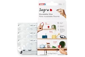 tesa Sugru uniwersalny klej formowalny – masa klejąca do różnych zastosowań – do dekoracji, klejenia, napraw i kreatywnego majsterkowania – ośmiopak, 3 x 3,5 g, kolor: biały