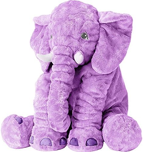 Tplay Elephant Pillow Baby Fluffy Giant Snuggle Elephant Plush Pillow Soft Toy Shower Gifts For Children Kids 24 Inches 1kg, Purple