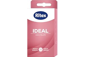 Ritex 42032 Ideal Kondome, 20 Stycken | Med glidmedel för avslappnat och intensivt sex — dermatologiskt testad, tillverkad i